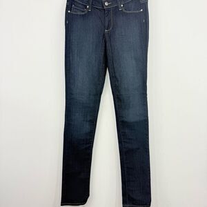 Paige Peg Skinny Dark Wash Mid Rise Tall Denim Jeans